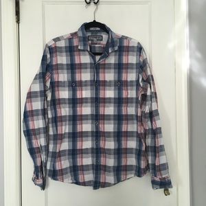 Express plaid lightweight button down shirt